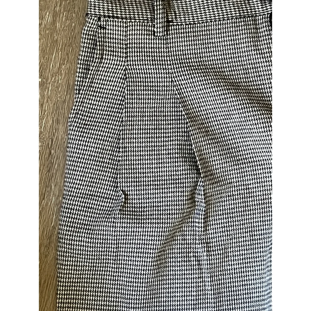 Women's Madewell Trousers Size 8 Black and White Houndstooth - Picture 4 of 9